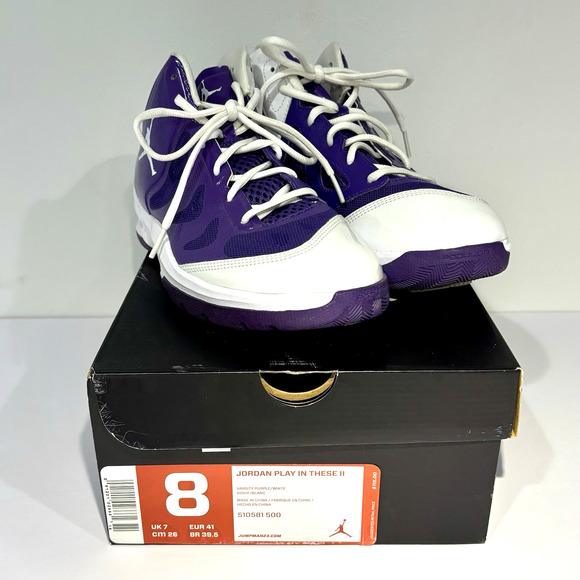 Nike Jordan Men\'s Basketball Play In These II Sneakers White / Purple Size 8 main image 9